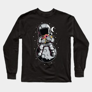 Astronaut Eating Donuts Long Sleeve T-Shirt